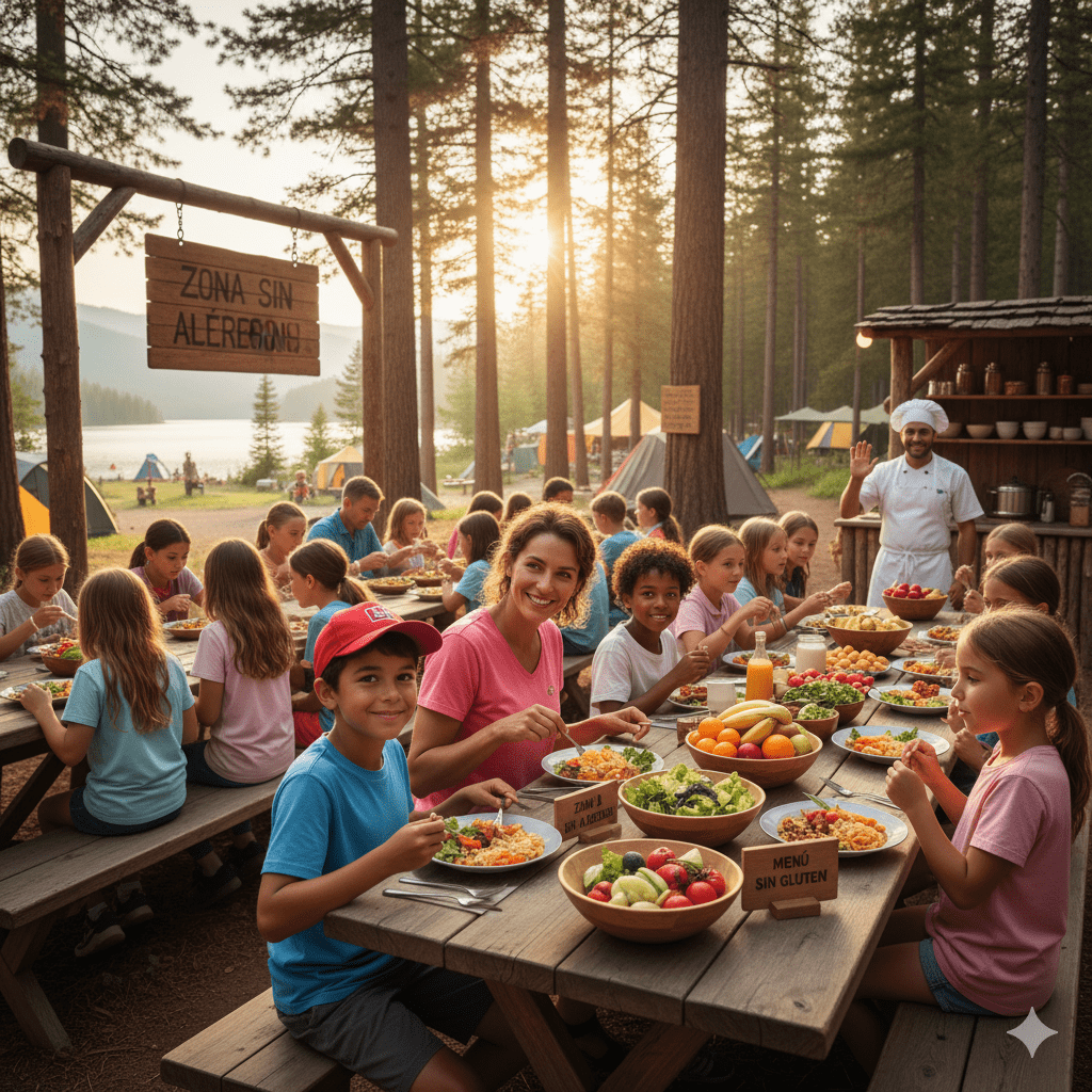 alimentación y alergias campamento infantil