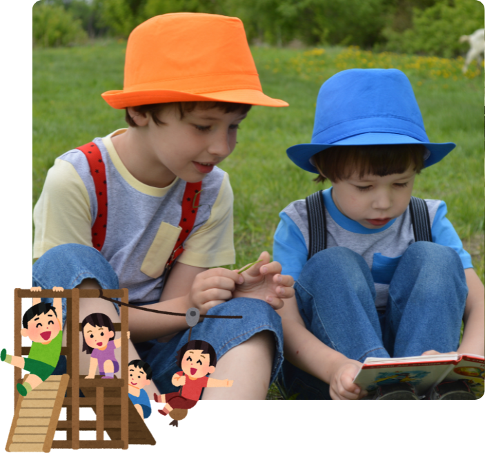niños en la naturaleza de un campamento de verano